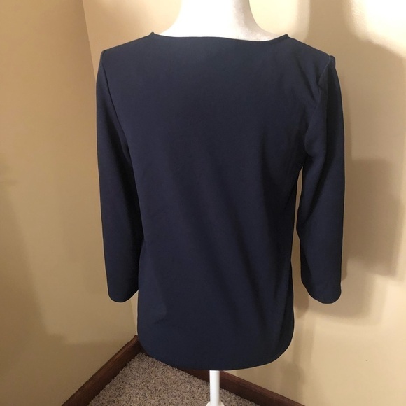 Banana Republic Navy Split/Open Sleeve Top Sz S NWOT - Picture 3 of 6